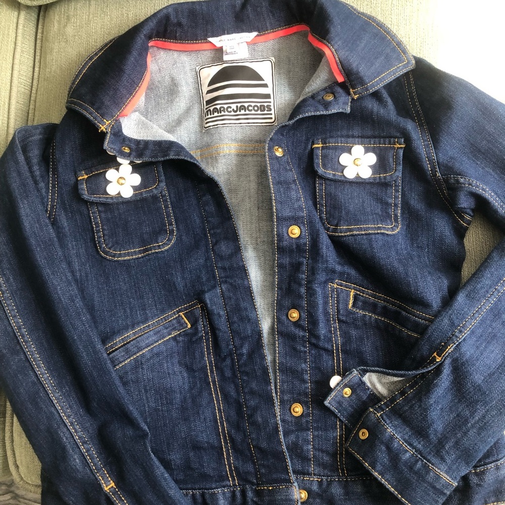Marc Jacobs Kids Denim Jacket with Floral Accents